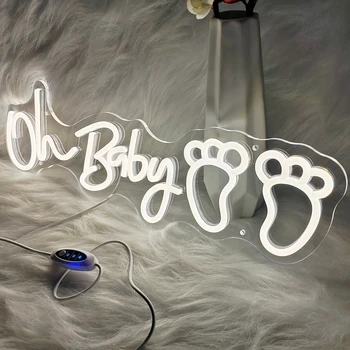 Oh baby neon sign light can be personalized to customize the sign Happy Birthday Party neon sign wall decoration for children