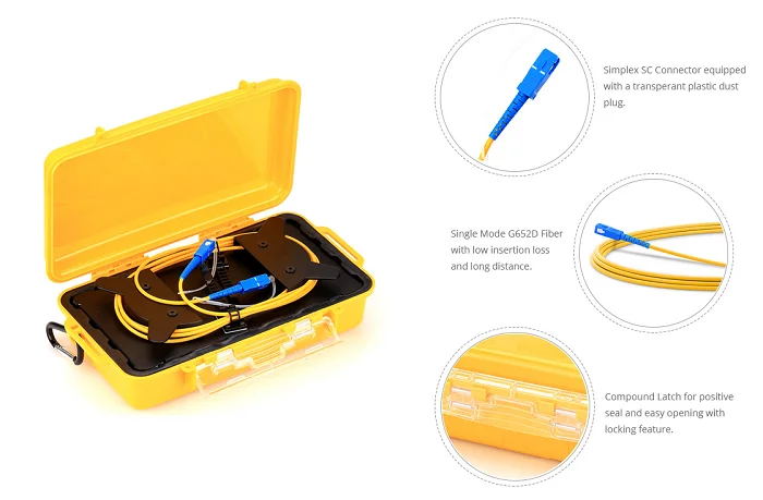 FTTH Network Maintenance 500m 1km 2km SM MM Fiber Optic Ring And OTDR Launch Cable Box