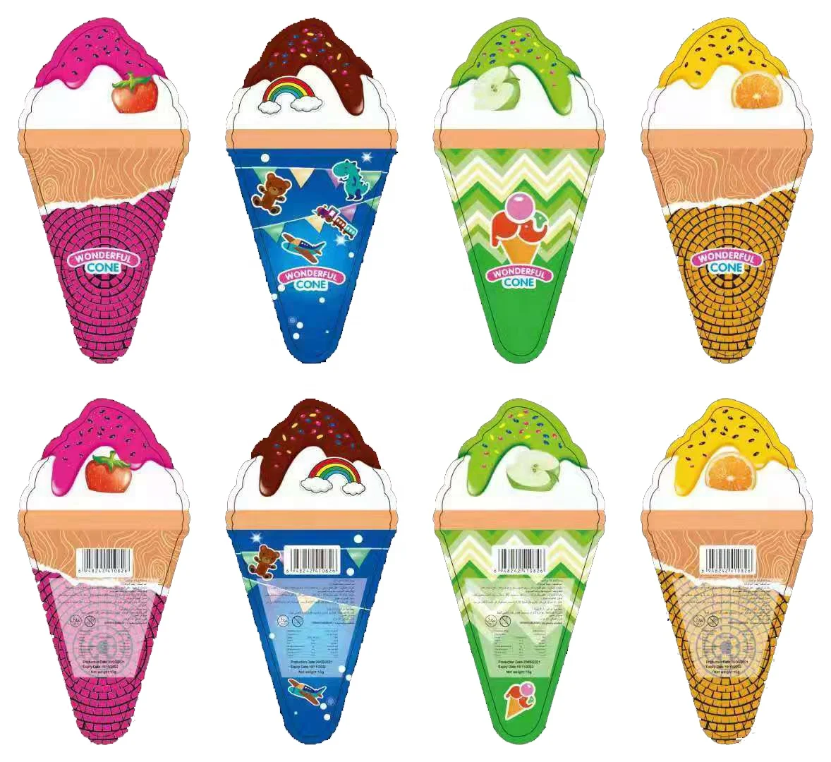 Лидер продаж, конфеты jollycandy, чудесный конус с красочным мороженым, шоколадное яйцо с печеньем и игрушкой-сюрпризом