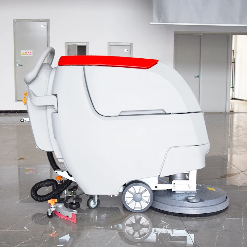 24V battery walk-behind floor scrubber, 830mm cleaning width