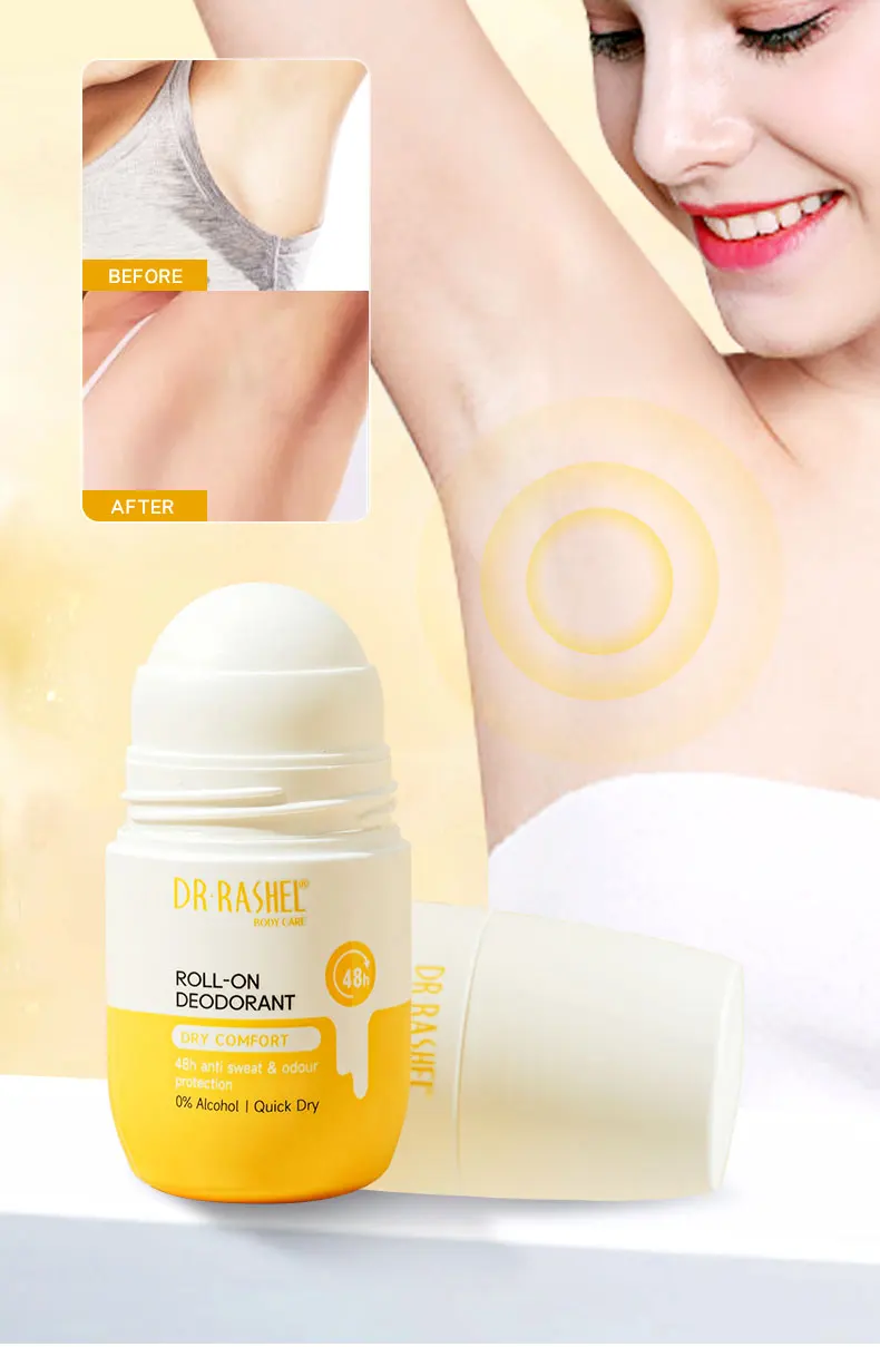 For Quick Dry Comfort Roll-On Deodorant Solid Mineral 48h Anti Sweat & Odour Protection for Daily Use