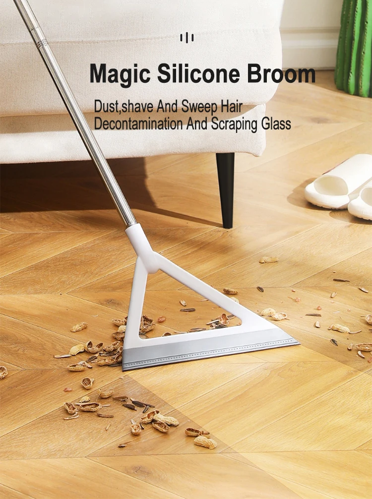 Rubber Broom Hand Push Sweeper Magic Broom Floor Wiper Squeegee for Floor Cleaning Floor Squeegee Sweeping Brush Pet Hair Broom 
