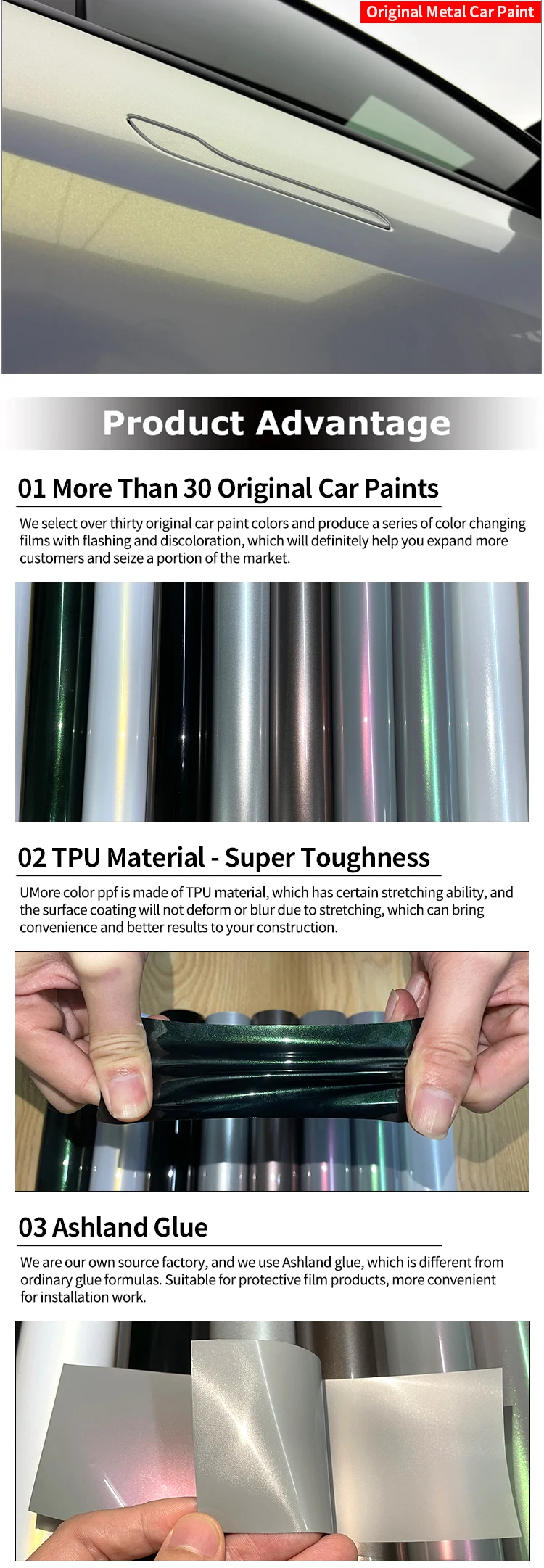 Photochromic Grey Turns Powder Purple Tpu Color Changing Ppf Film Paint