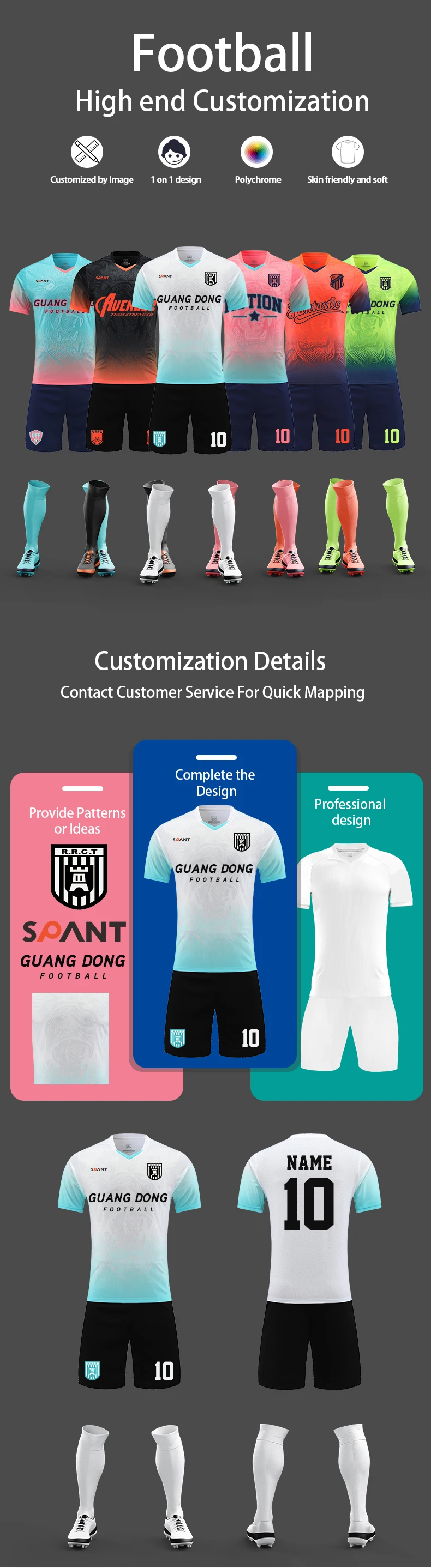Uniformes De Soccer Custom Name Football Team Jersey Design Models Full