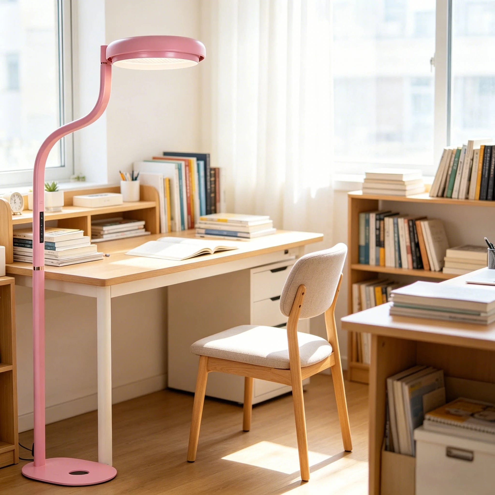 Fullspektrum-Augenschutz-Plastik-Stehlampe für das Lernen – speziell für Schüler zum Lesen – große stehende AI-Touch-Steuerung