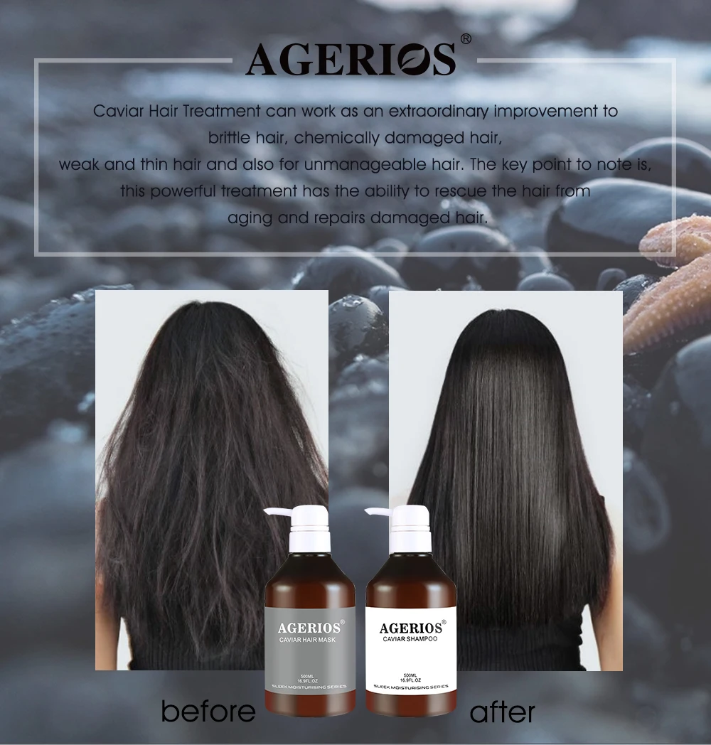 AGERIOS Luxury Intense Hydration Dryness and Locks in Moisture Caviar Shampoo Hair Mask for Dry Hair