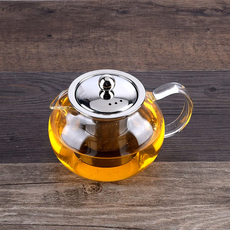650ml 950ml 1300ml Borosilicate Glass Microwavable and Stovetop Safe Loose Leaf Glass Tea Pot with Removable Infuser