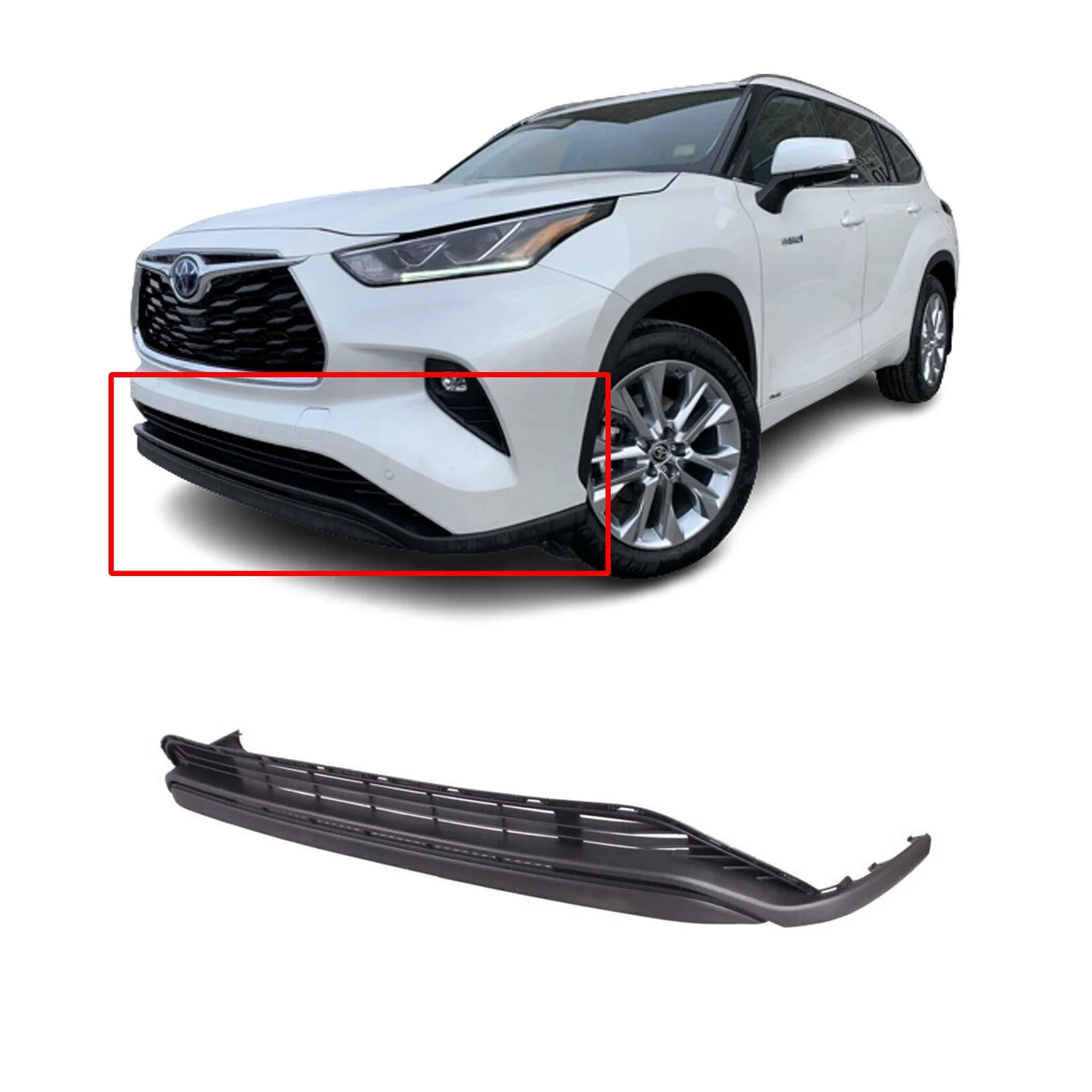 Saivis car front body kit front bumper lower cover down grille for toyota highlander 2020 2021 2022