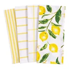 Amazon Hot Sale Wholesale Custom Digital Printing Kitchen 100% Cotton Tea Cloth Lemon Tea Towel