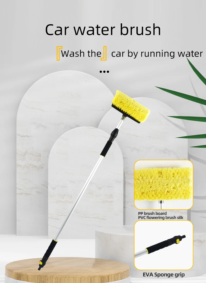1.8m Telescopic Car Wash Brush with On/Off Switch Soft Bristles Water Cleaning Brush High Quality Hot Sale Auto Brush