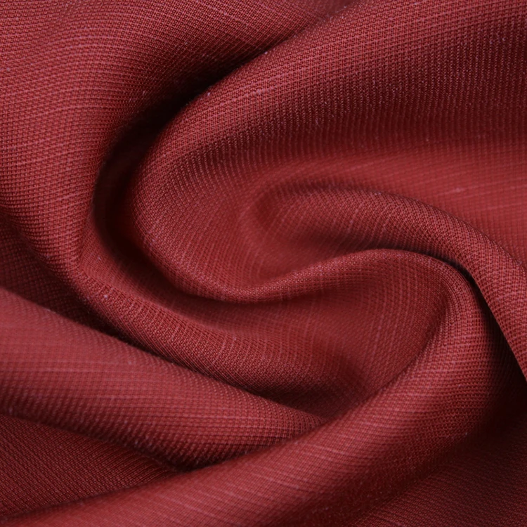 FSC Viscose Linen Rayon Blended Fabric for Spring Summer Dress Skirt SOLID DOBBY