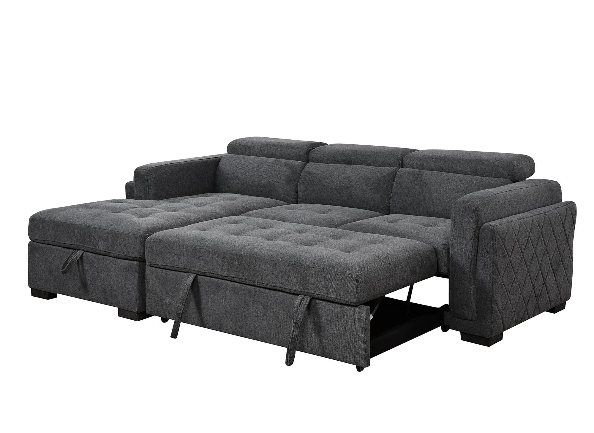 Factory Direct Selling  Chenille Fabric Sofa Bed  Carbon Gray Belt Storage Can Be Customized Sofa Set