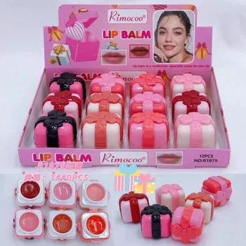Wholesale Cute Pink Butterfly Gift Box Moisturizing Lip Balm Daily Care Long-lasting Anti-drying Lip Balm