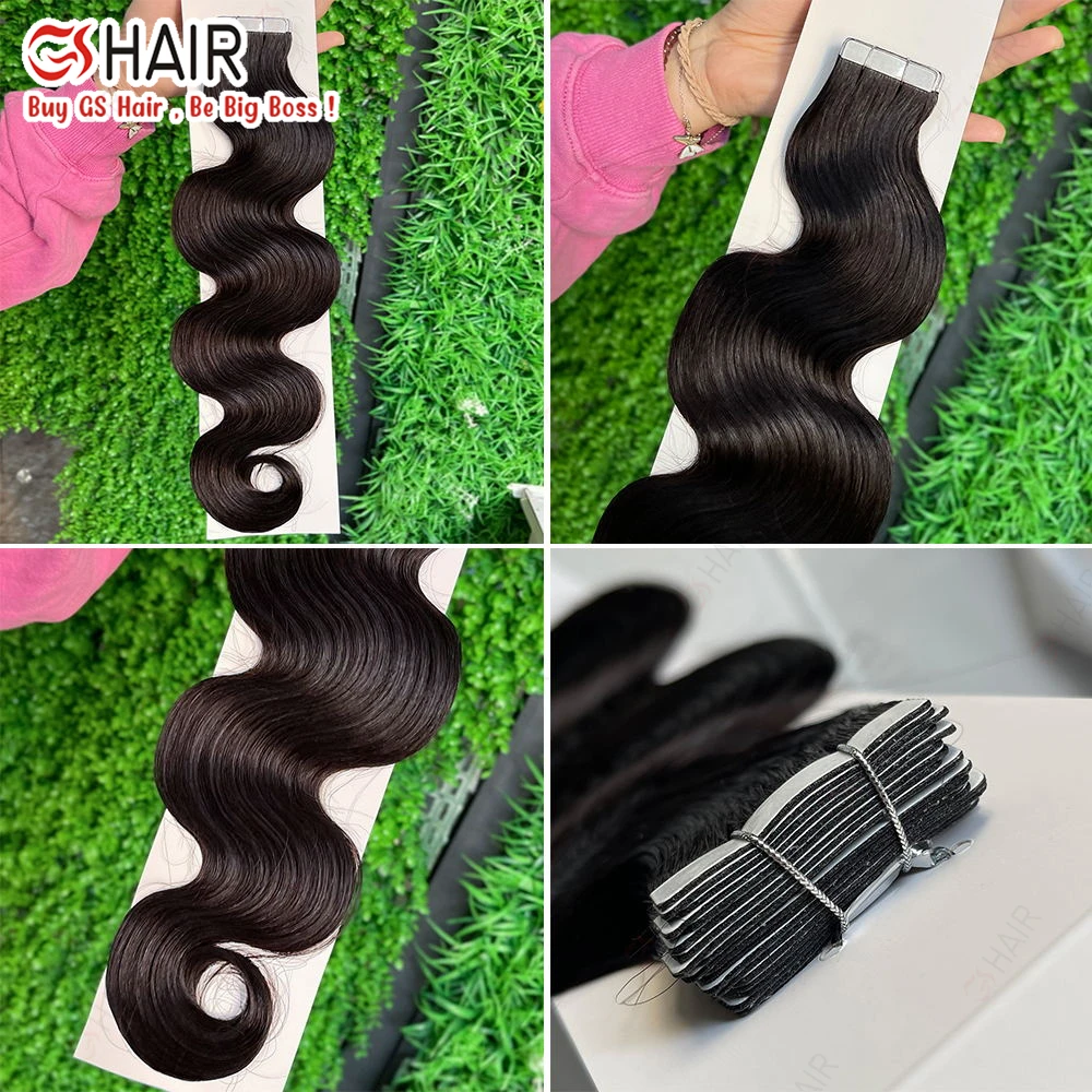 Gs Unprocessed Raw Virgin Tape Ins Vendor Indian Water Wave Afro Kinky