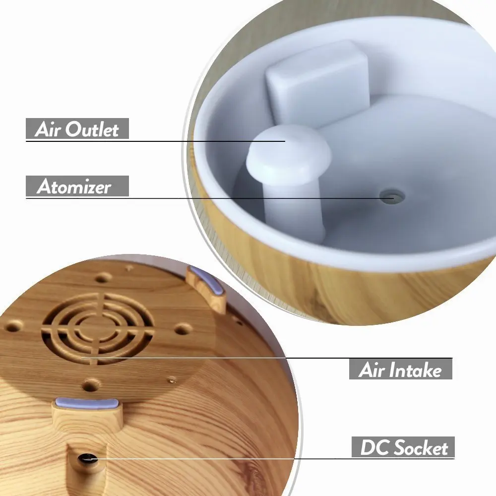 Hvac Scent Diffuser Wifi Trade Humidification Machine Wireless Humidifier Manufacturers-DARK WOOD GRAIN-TRAY Mini Humidifier
