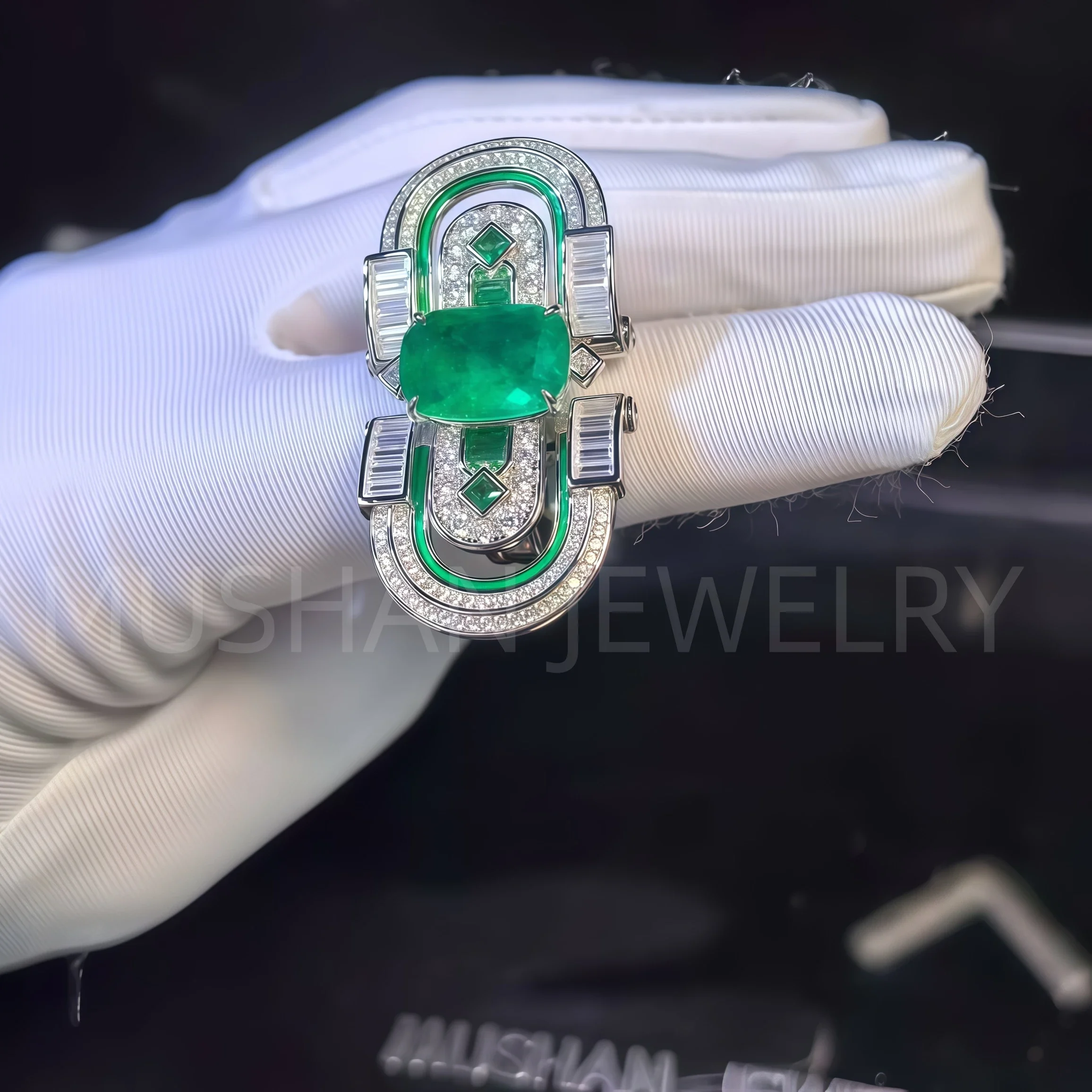 MUSHAN Jewelry Factory Certificated Spinel Gemstones Ring Women Luxury Blue Green Stones Real 925 Sterling Silver Woman Rings