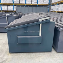 Green Steel Front End Loading 6 Cubic Yard Dumpster Skip Containers for Waste Treatment Machinery