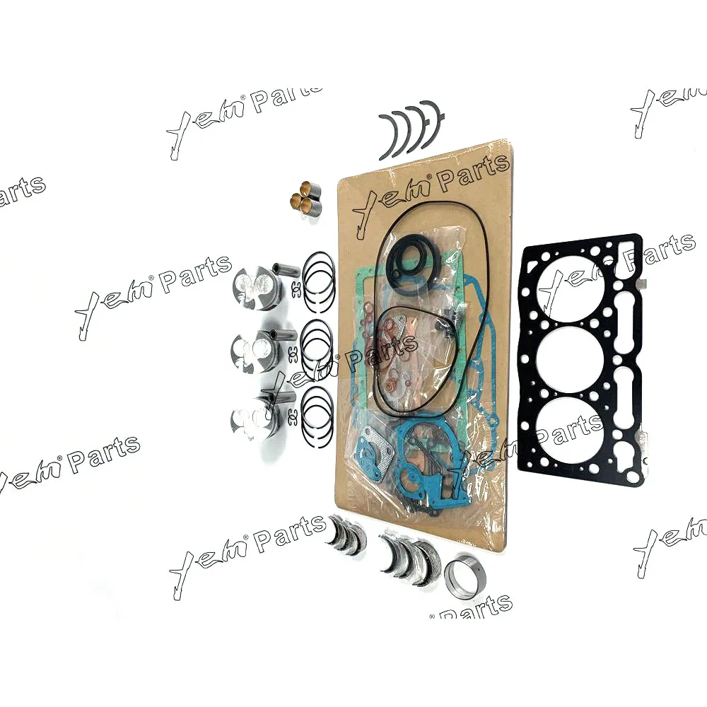 D1105 Overhaul Kit With Pistons Rings Set Full Gasket Kit Engine Bearings Valve for Kubota Engine 3