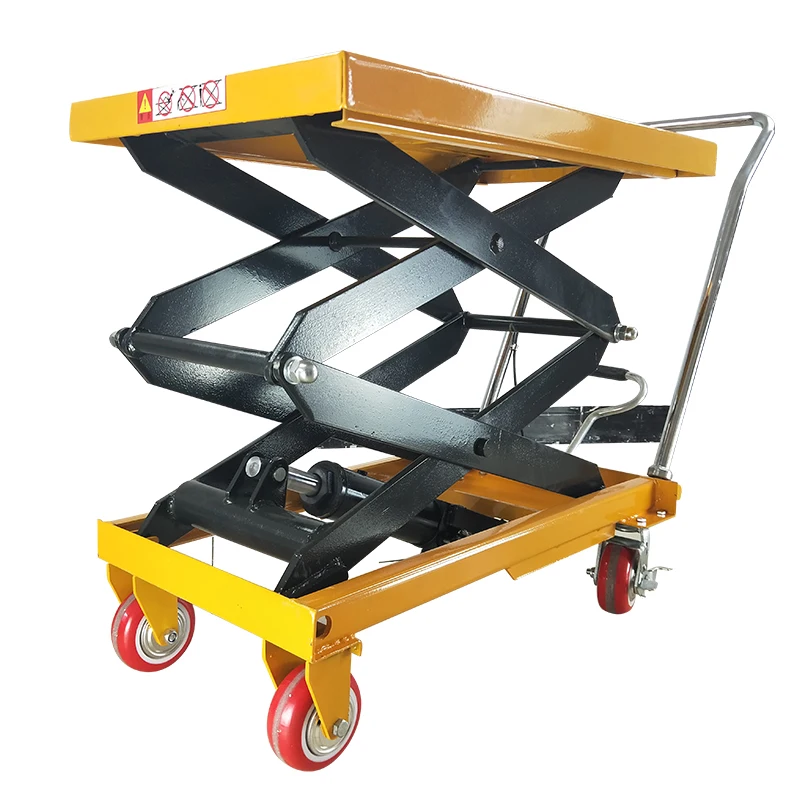 Foot Control Hydraulic Screw Lift Platform Manual Hand Operated Scissor Lift Tables With Big Size Table 500kg 800kg China