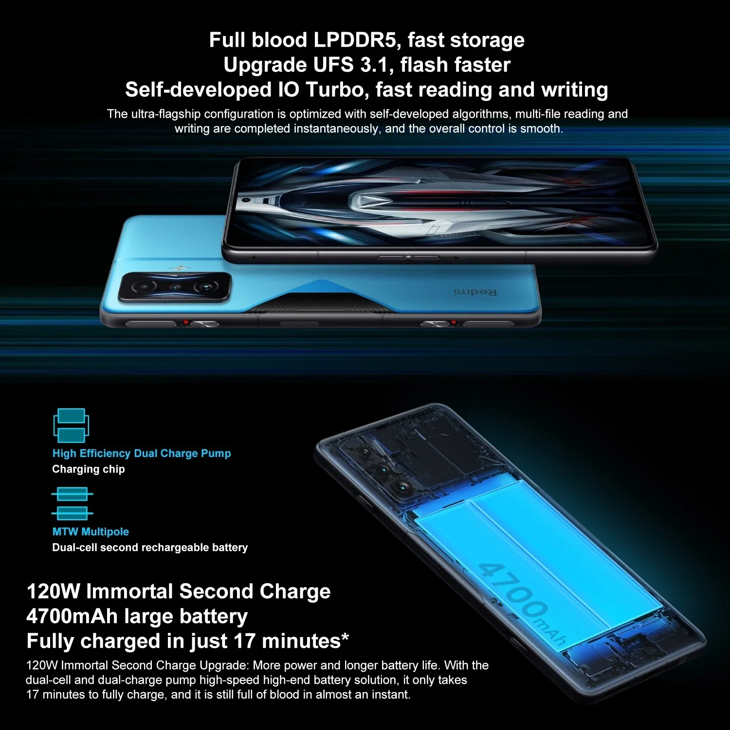 New Original Xiaomi Redmi K50 Gaming Android 12 Support 120W Quick Charge  OLED Flexible Screen Gaming Mobile Phones