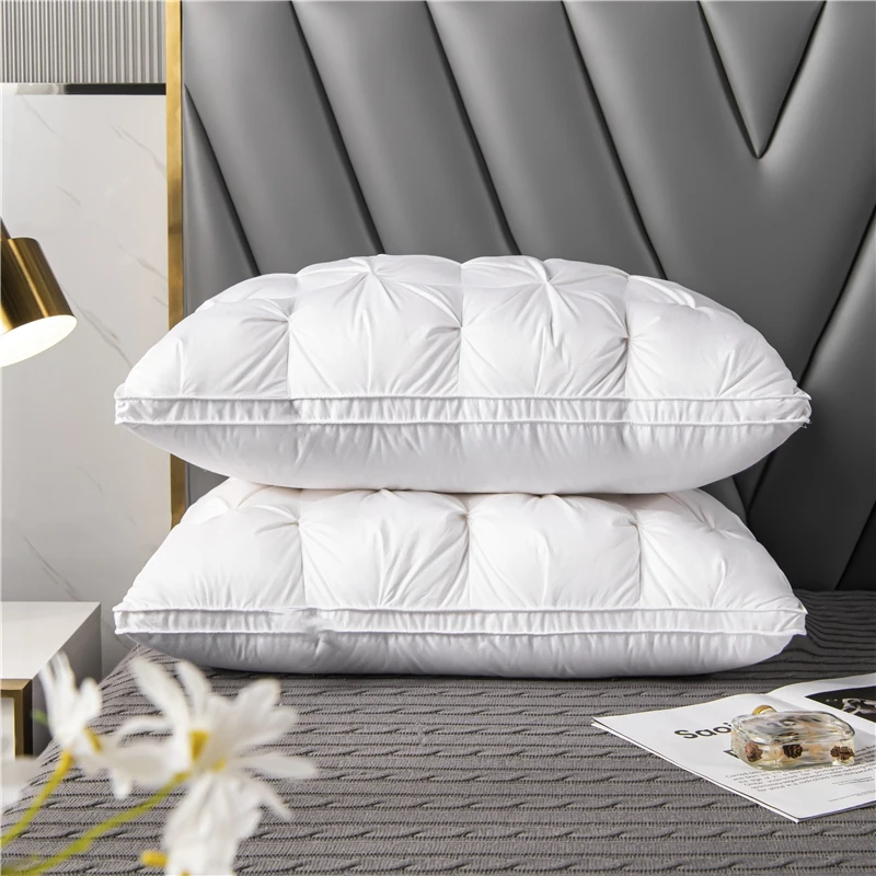 White Lyocell Duck Down Bed Pillow