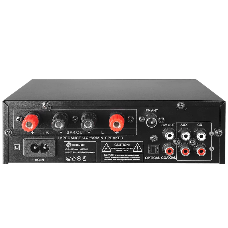 Mini Hifi Stereo BT Amplifier 100 Watt D Class Wide Voltage