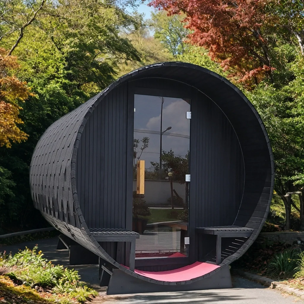 Huge Garden Outdoor Sauna Circle Sauna with Harvia Electric Heated Sauna Stove