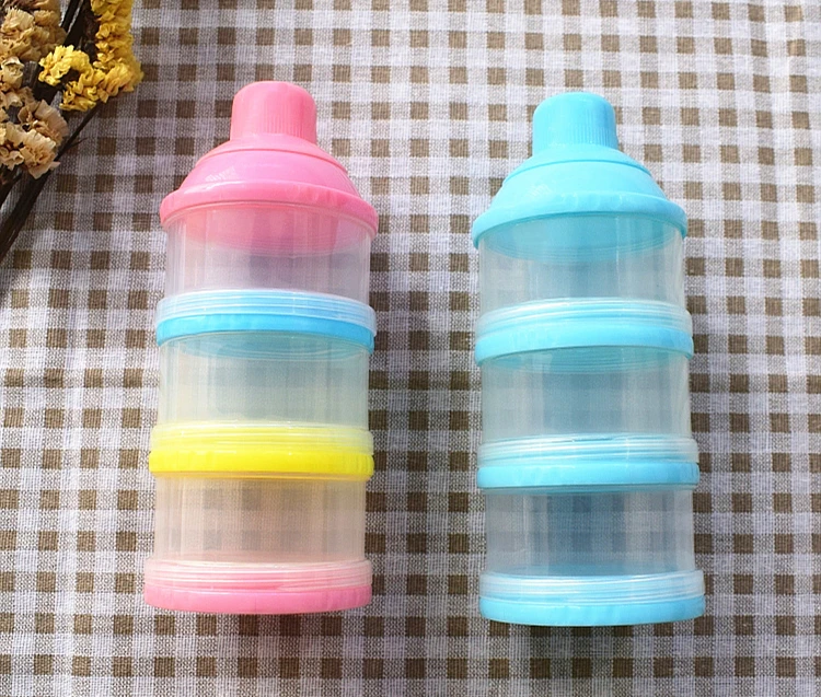 Baby Products of All Types 3 Layers Plastic Stackable Baby Milk Powder Storage Container