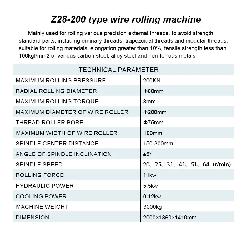 Z28 200 Frequency Conversion Thread Rolling Machine Anchor Bolt ...