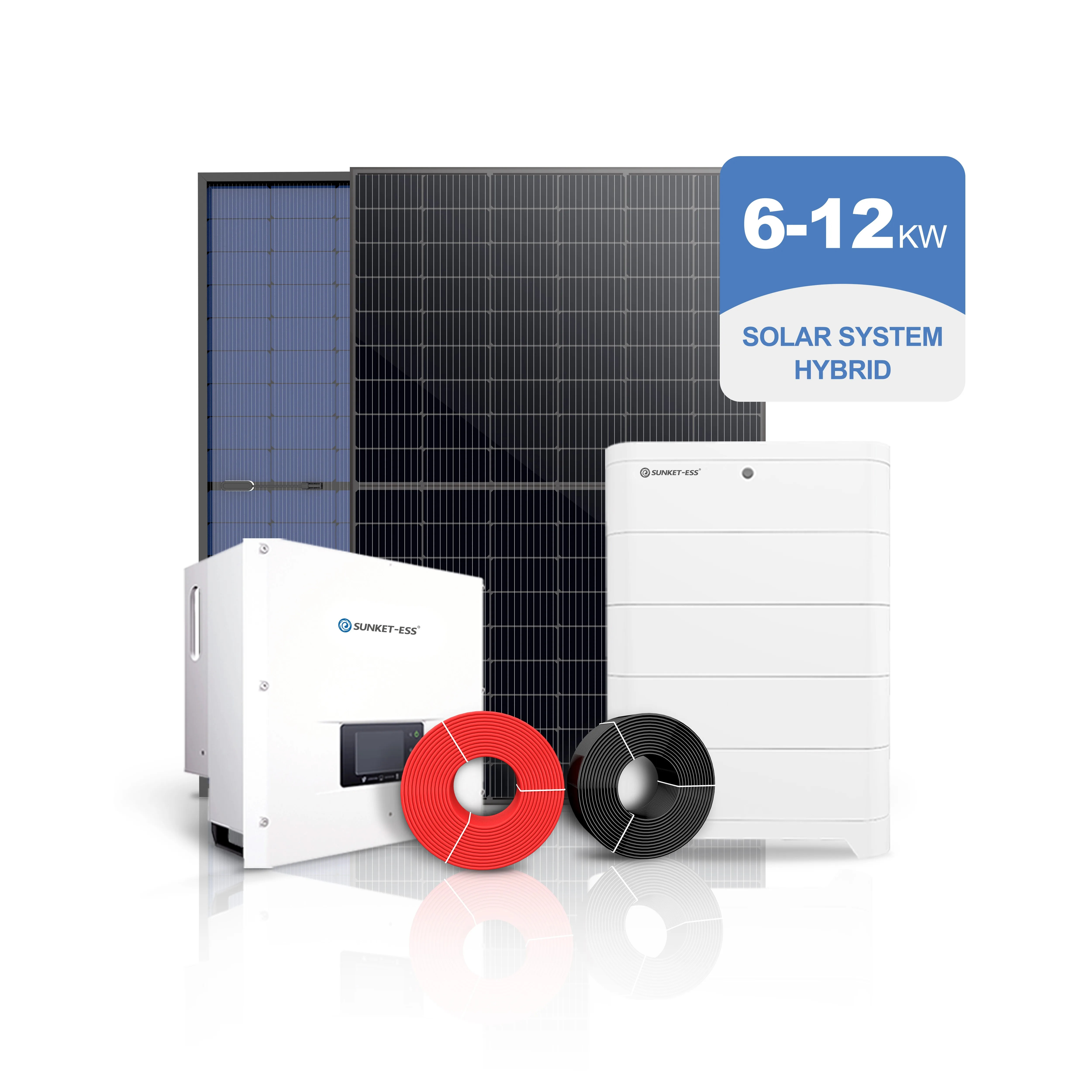 Sunket Solar Power System Home Solar System 10KW 15KW 20KW 25KW 30KW Off Grid Hybrid Solar Energy System