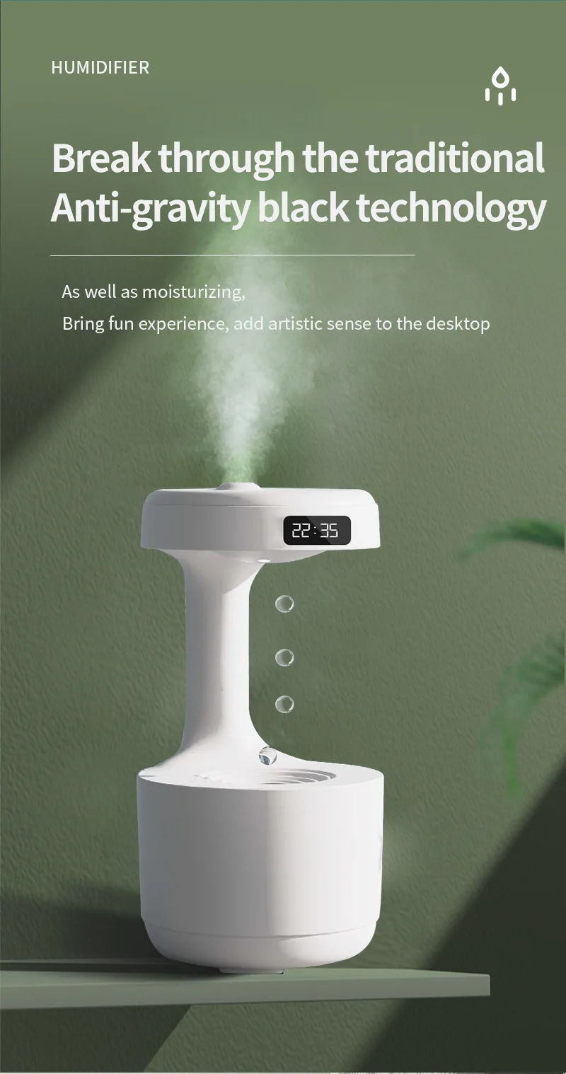 Hypnotic Anti-gravity Aroma Diffuser and Humidifier suspended in mid-air, dispersing soothing aromas