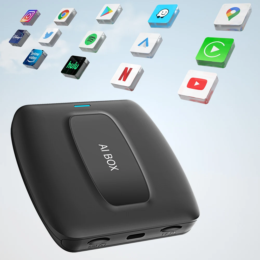 Ottocast Carplay Wireless Android AI Box Screen Mirroring for apple Airplay GPS Navigator Goole Map 4G Android 12 Car Dongle