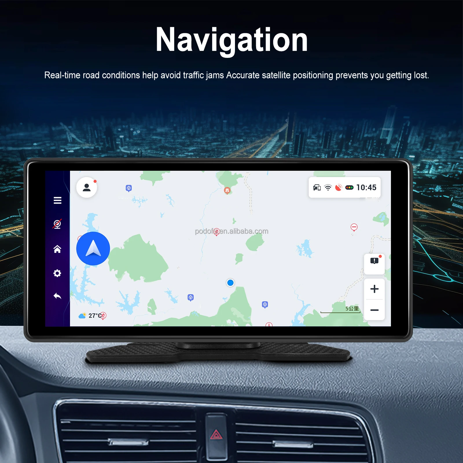 Podofo 10.36inch Autoradio Android Car Radio Portable Carplay Android