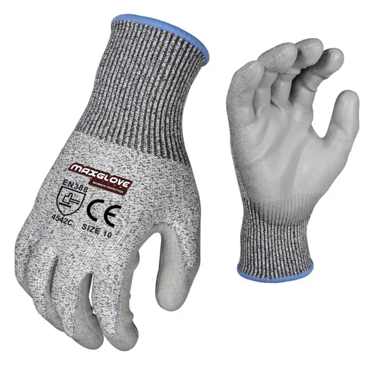 Grey Pu Coating Anti Cut Gloves