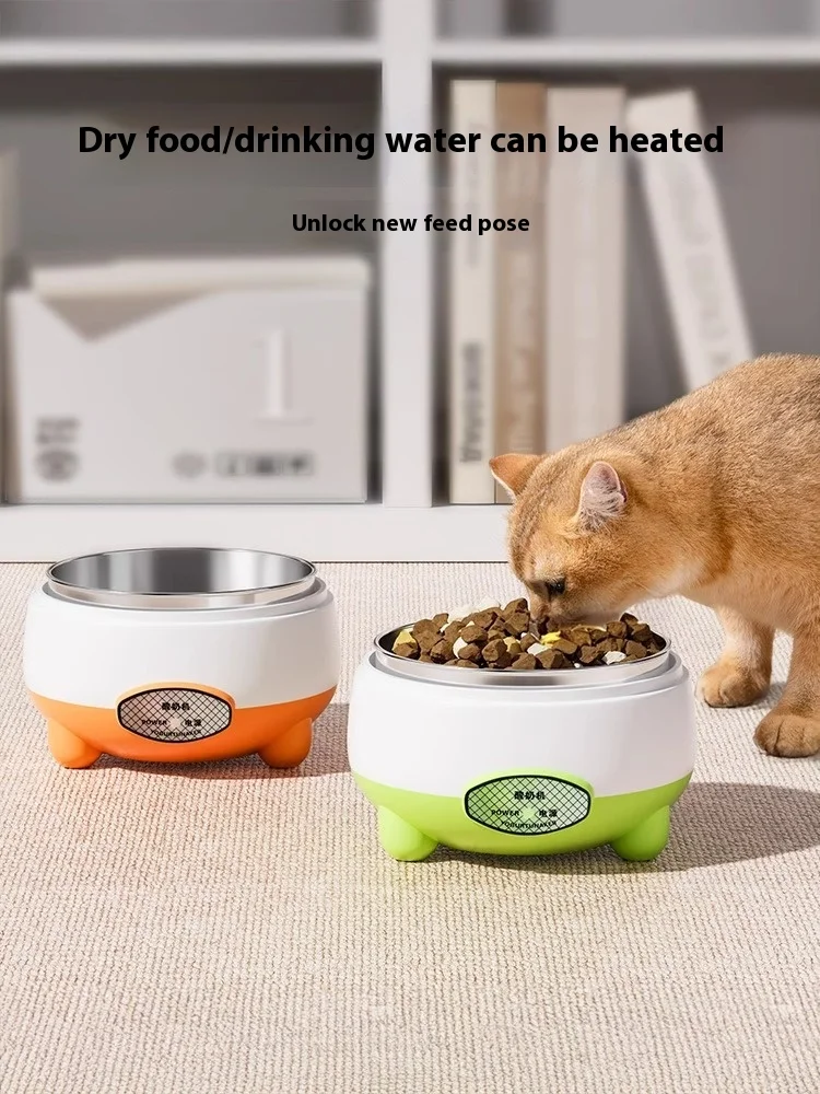 2L Stainless Steel Pet Cat Bowl Winter Heating Canister Constant Temperature Yogurt Water Dispenser Comfortable Drinking Plastic manufacture