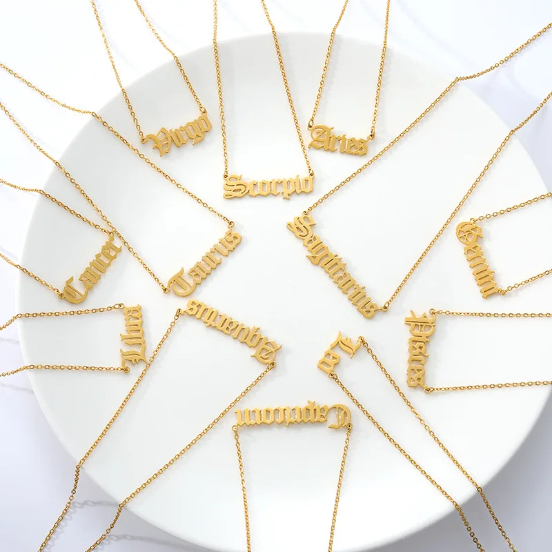 Buy Stainless Steel 12 Zodiac Necklace 
