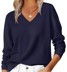 JAC22 W888Y Winter Korean Women's Long Sleeve V-Neck Button Stand Collar Knitted Cardigan Casual Soft Loose