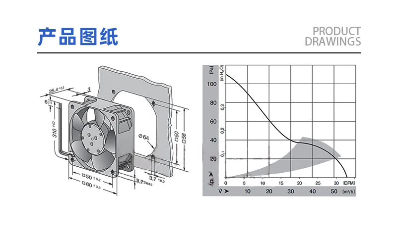 Original Axial flow fan 614NH 2.1W 24V 0.088A Chassis cabinet cooling fan