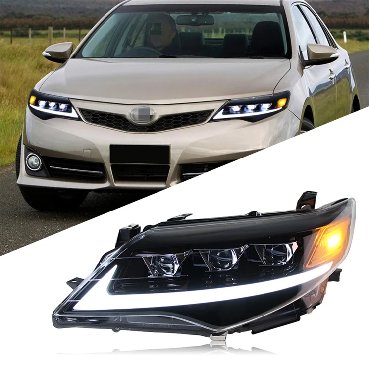 VLAND LED w/DRL Projector Headlights For 2012 2013 2014 Toyota Camry Front Lamps