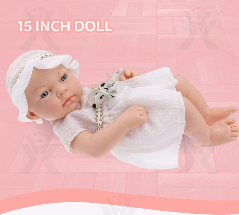 Chengji kid toy manufacture full body silicone baby doll 15 inch reborn dolls silicone newborn baby girl doll