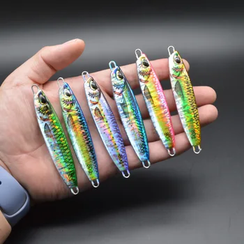 Summer 3D Printed Metal SlowJig Bait 40g 60g 80g Artificial Jigging Lure for Sea River Lake Fishing – Metal Jig – view 4