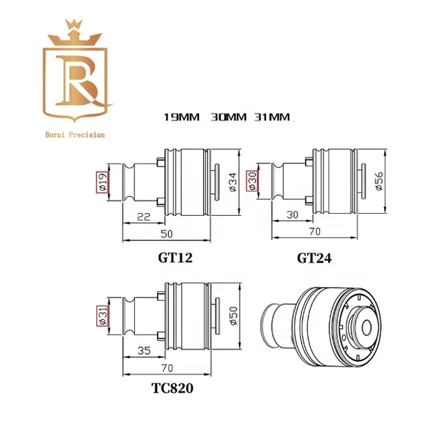 Quick Change Tapping Quick JIS ISO DIN GT12 GT24 TC820 TC312 TC1433 Tapping Head Collet Chuck Reversible  with Clutch