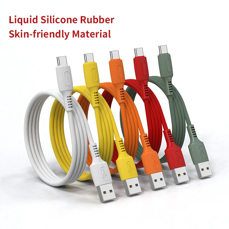 OEM/ODM производитель заводской Мягкий 1 м 2 жидкий силиконовый кабель usb для передачи