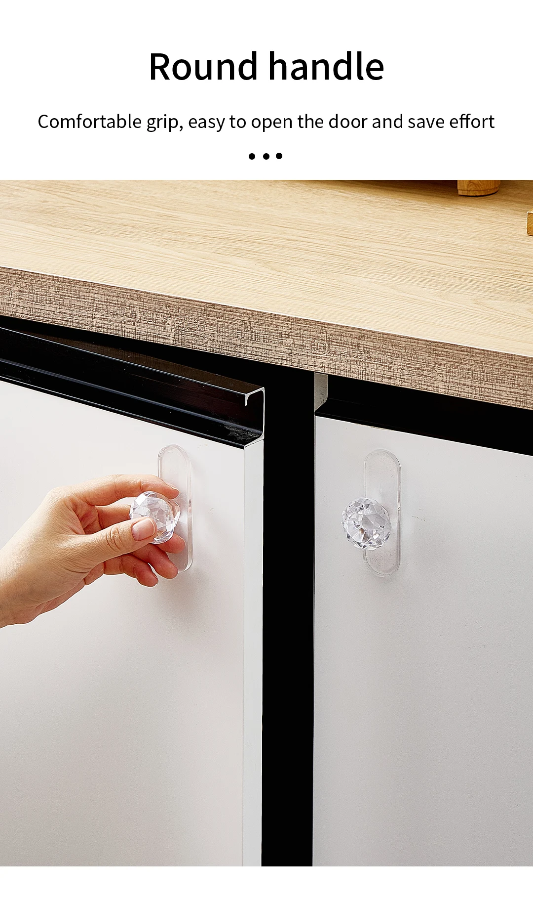 No-punch Clear Crystal Acrylic Diamond handle Furniture Drawer Cupboard Wardrobe Door knob supplier