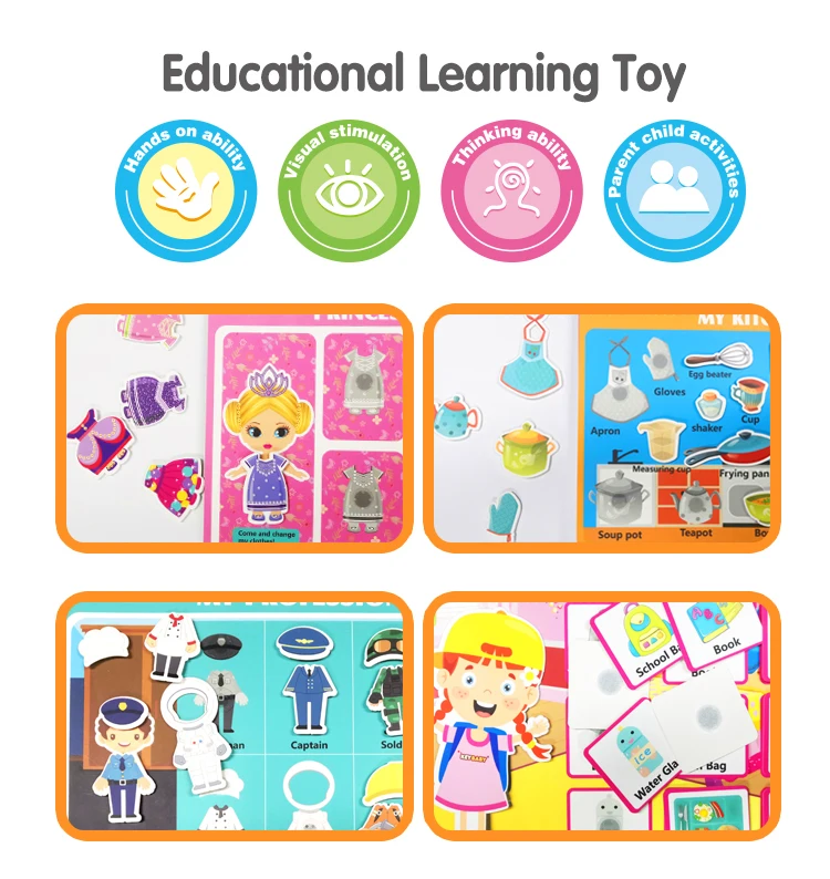 KeyBaby Touch And Feel Board Book Kids Sensory Educational Busy Activity Learning toys Baby Quiet Books For Kids Printing