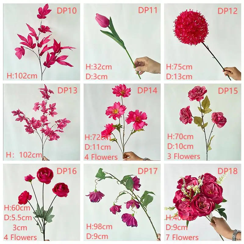 product multicolor dark pink flores artificiales single hydrangea for wedding decoration-52