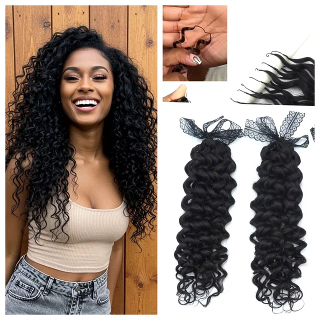18-24" Water Wave Braiding Human Hair Bundle No Weft Remy Crochet Extensions Wholesale Factory Price for Professional Salon