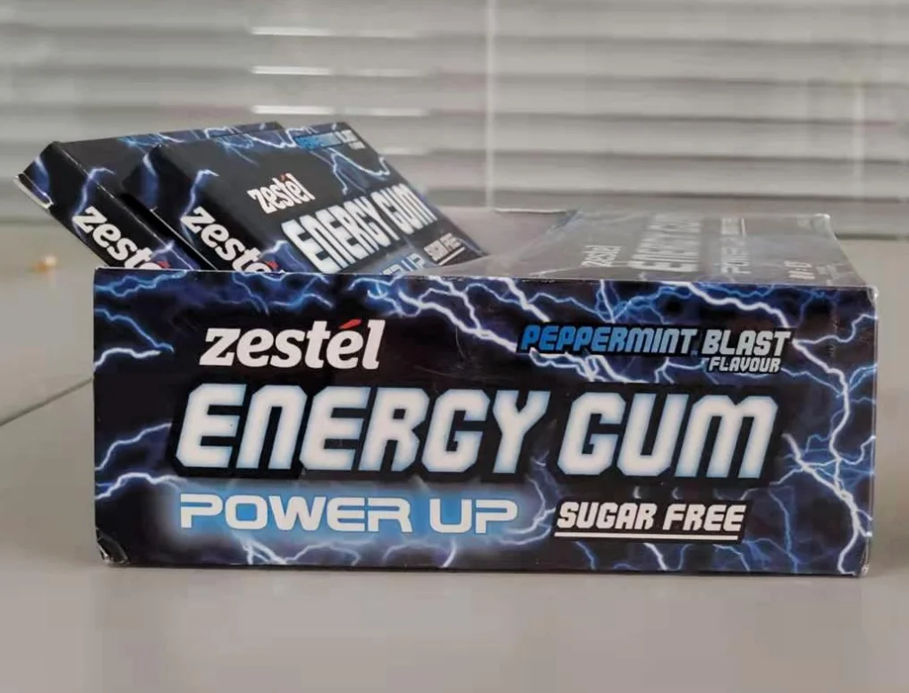 Redb-ull  Flavor Caffeinated Energy Refresh Chewing Gum Guarana Taurine Gum