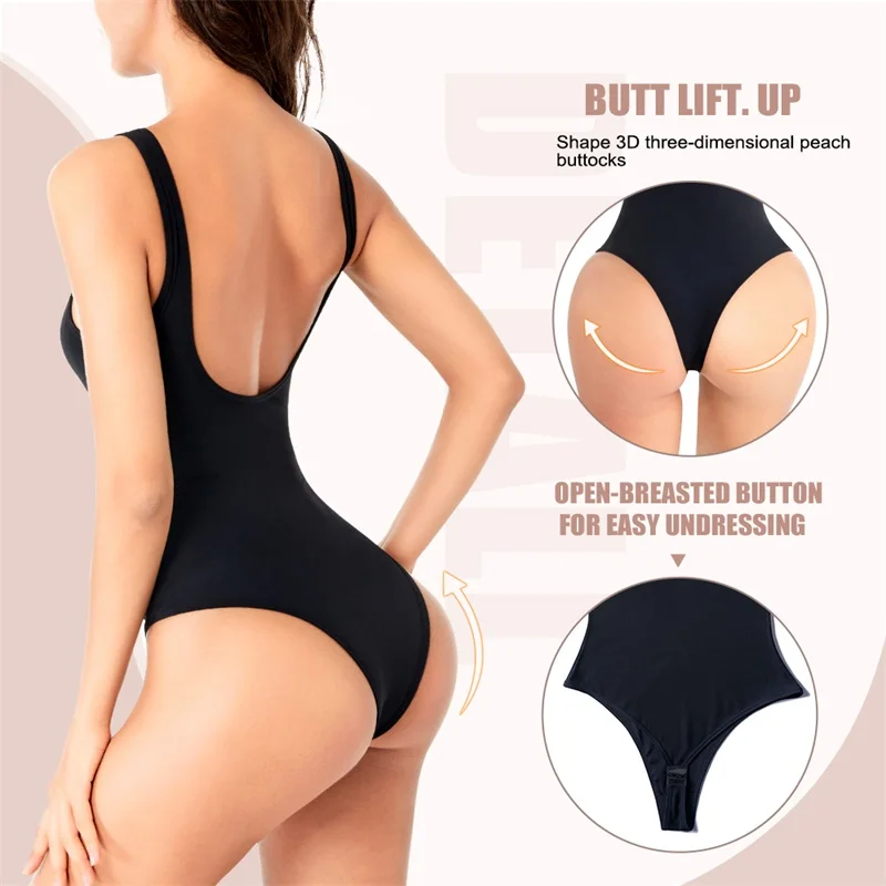 Custom Plus Size Women Full Body Backless Tummy Control Panty Seamless High Waist Trainer Shaper Thong Bodysuit Shapewear factory