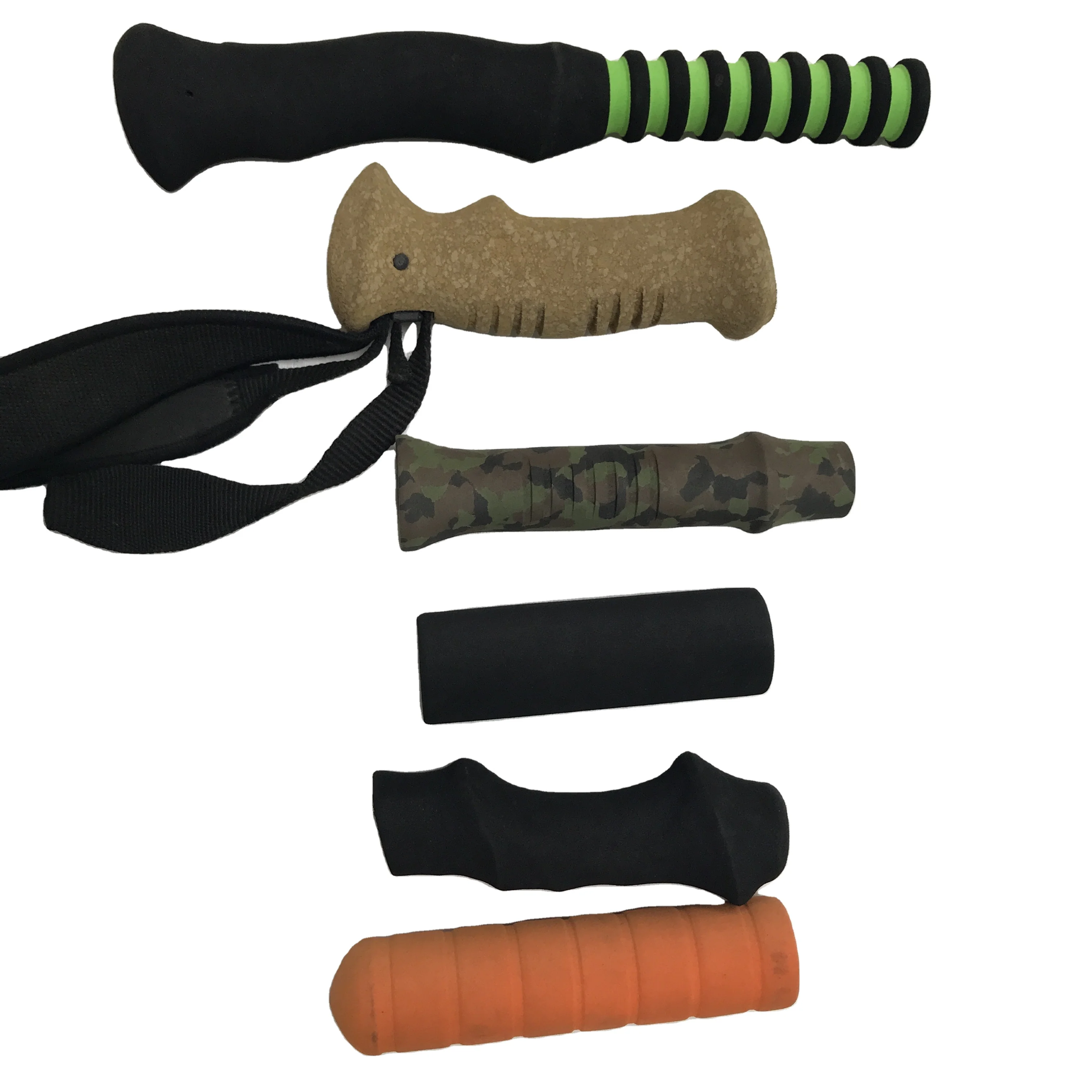 Custom Design Color Long Straight Eva Foam Handle  NBR Rubber Fishing Rod Building Components Camouflage Cork  Eva Foam Grips